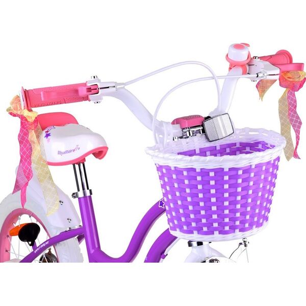 Royalbaby RoyalBaby Rower dziecięcy STAR GIRL 14" koszyk kółka boczne pchacz RB14G-1