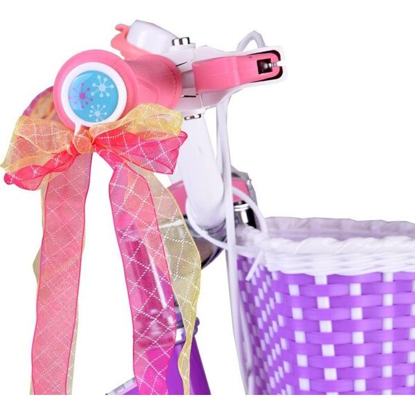 Royalbaby RoyalBaby Rower dziecięcy STAR GIRL 14" koszyk kółka boczne pchacz RB14G-1