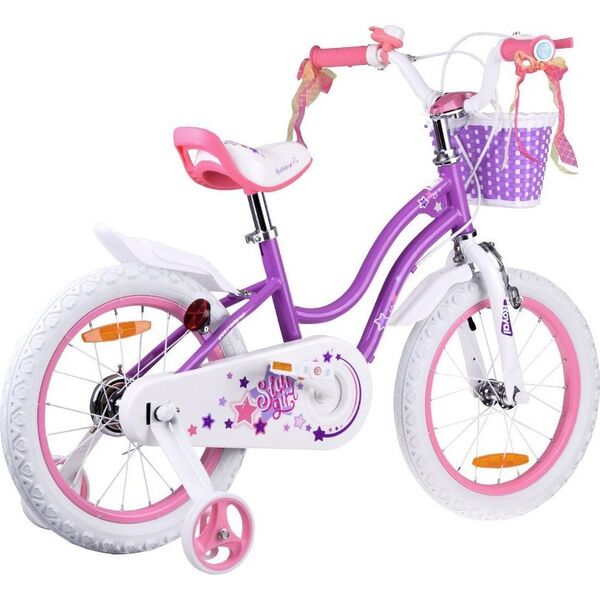 Royalbaby RoyalBaby Rower dziecięcy STAR GIRL 14" koszyk kółka boczne pchacz RB14G-1