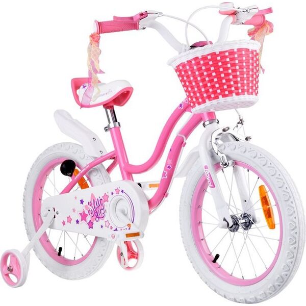 Royalbaby RoyalBaby Rower dziecięcy STAR GIRL 16cal koszyk kółka boczne RB16G-1