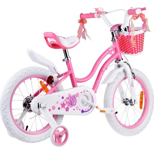 Royalbaby RoyalBaby Rower dziecięcy STAR GIRL 16cal koszyk kółka boczne RB16G-1