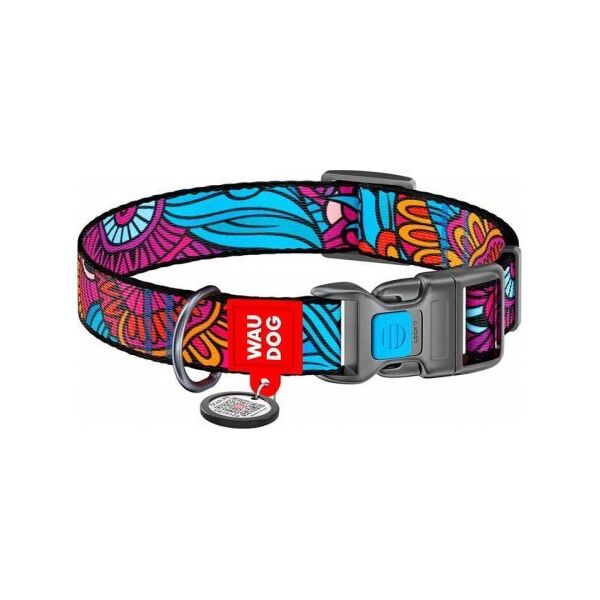 Collar Obroża nylonowa z kodem QR dla psa Waudog "Lato", rozmiar M