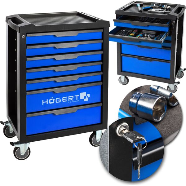 Högert Technik HOGERT WORKSHOP CABINET WITH 7 DRAWERS WITH DRAWER OPENING LOCK