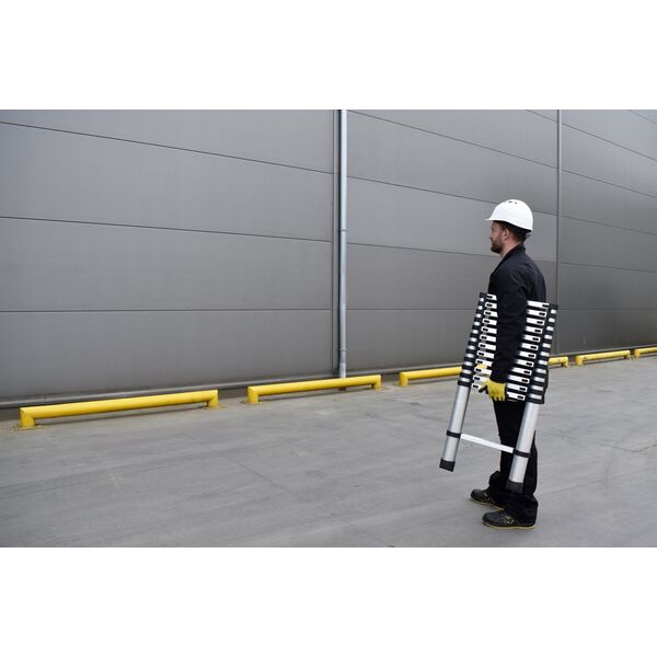 AWTools DRABEST ALUMINUM TELESCOPIC LADDER 9 steps 2.6 m MAX 150 kg
