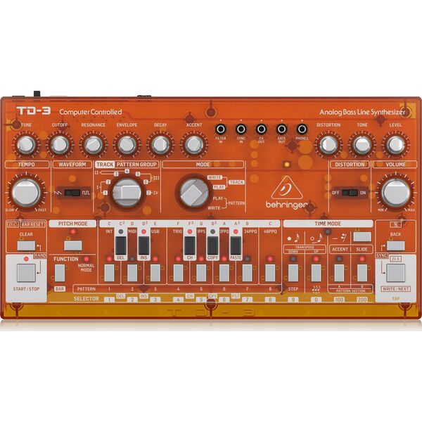 Behringer Behringer TD-3-TG Syntezator linii basowej pomarańczowy przeźroczysty