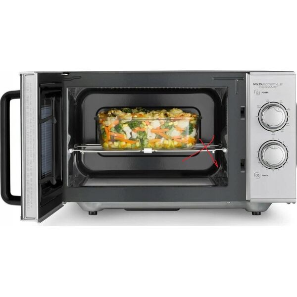 Kuchenka mikrofalowa Caso Caso | Ceramic Microwave Oven with Grilis | MG 25 Ecostyle | Free standing | 25 L | 900 W | Grilis | Sidabrinis