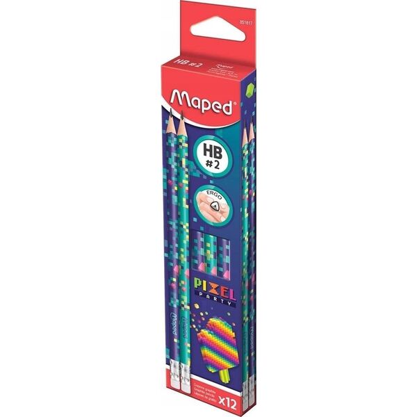 Teka Ołówek z gumk± Pixel HB (12szt) MAPED