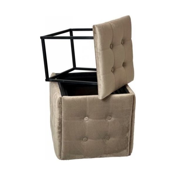 Triton Puf-transformator 5w1 - 5 taboretów w 1 pufie cappuccino velvet 2284