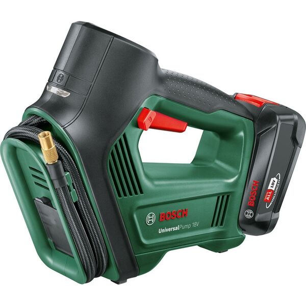 Bosch Bosch Universal Pump 18V, Bicycle, Car, Universal, 10.3 bar, 30 l/min, Green, Plastic, Rubber, 0 - 150 psi
