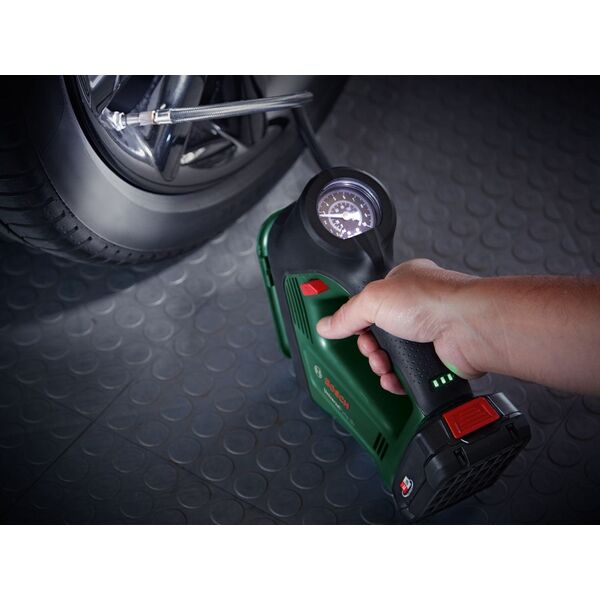 Bosch Bosch Universal Pump 18V, Bicycle, Car, Universal, 10.3 bar, 30 l/min, Green, Plastic, Rubber, 0 - 150 psi
