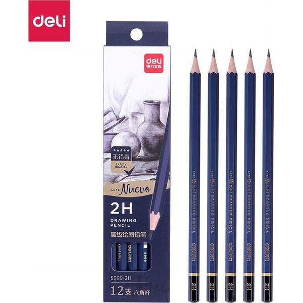 Deli Ołówki do szkicowania 2H Nuevo 12szt DELI