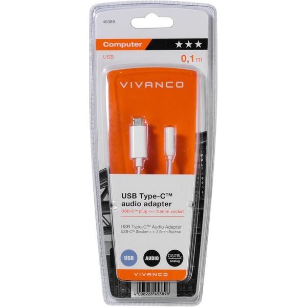 Adapter USB Vivanco Vivanco adapter USB-C - 3,5mm 10cm (45389)