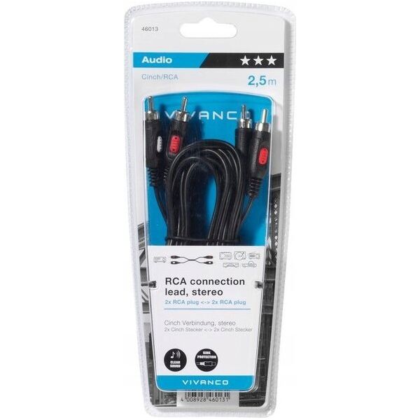Kabel Vivanco Vivanco cable 2xRCA - 2xRCA 2.5m (46013)