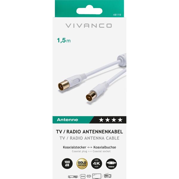 Kabel Vivanco Vivanco antenn cable HQ 1,5m (48119)