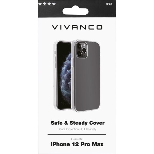 Vivanco Vivanco case iPhone 12 Pro Max Safe&Steady, transparent (62139)