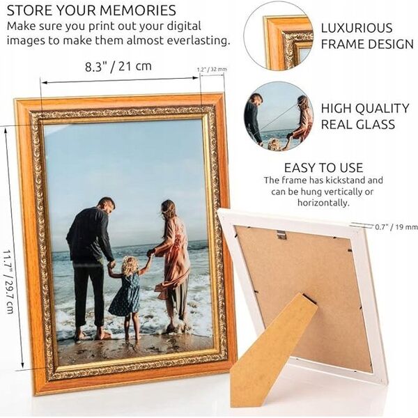 Ramka Victoria Collection Photo frame Seoul 21x29,7, golden (1303332)