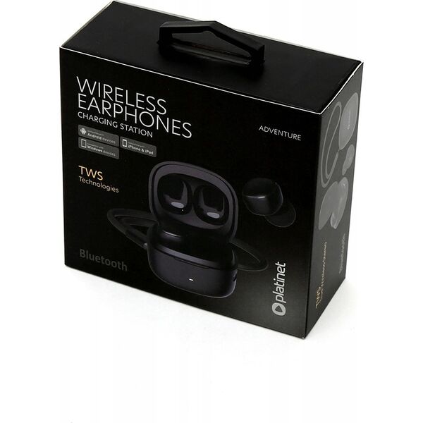 Słuchawki Platinet Platinet wireless earbuds PM1001B TWS, black (45923)