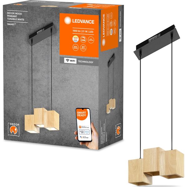 Lampa wisząca Osram LEDVANCE ORBIS Lampa wisząca drewno 21W SMART+WIFI