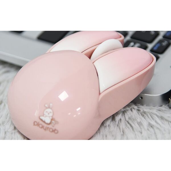 Mysz Mofii Bezprzewodowa Mysz MOFII + Bluetooth Rabbit M6DM Nabłyszczana (Biało-Różowa)
