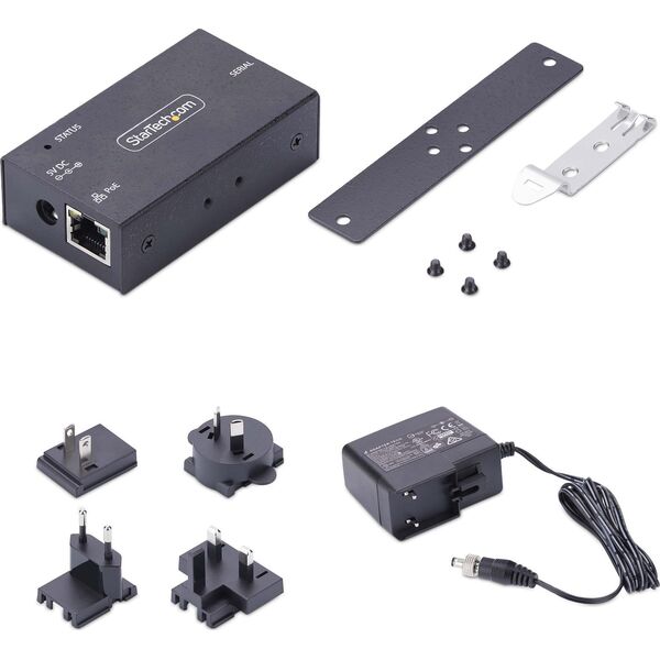 Konwerter światłowodowy StarTech StarTech I13P-SERIAL-ETHERNET konwerter szeregowy/repeater/izolator RS-232 RJ-45 Czarny