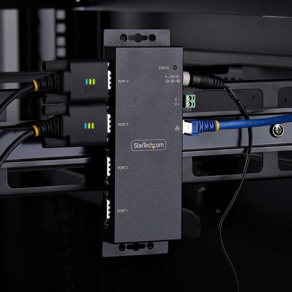Konwerter światłowodowy StarTech StarTech I43-SERIAL-ETHERNET konwerter szeregowy/repeater/izolator RS-232 RJ-45 Czarny