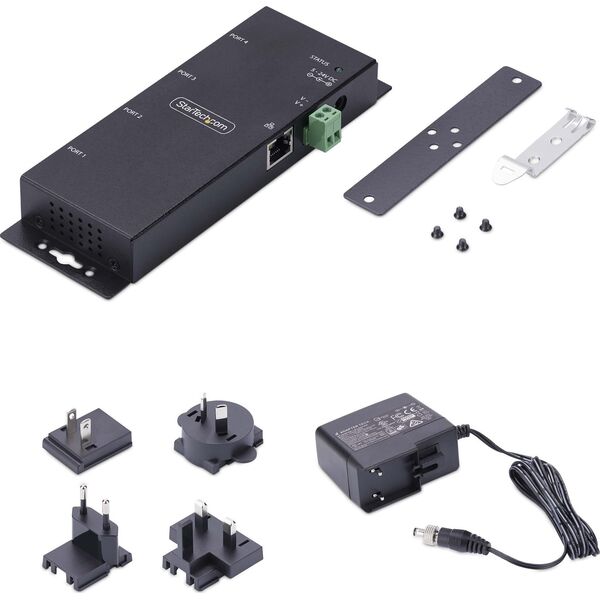 Konwerter światłowodowy StarTech StarTech I43-SERIAL-ETHERNET konwerter szeregowy/repeater/izolator RS-232 RJ-45 Czarny
