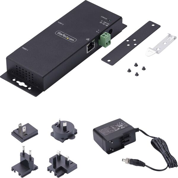 Konwerter światłowodowy StarTech StarTech I23-SERIAL-ETHERNET konwerter szeregowy/repeater/izolator RS-232 RJ-45 Czarny
