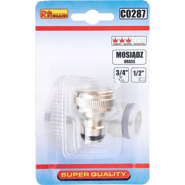 Richmann Brass nipple with internal thread 3/4"
