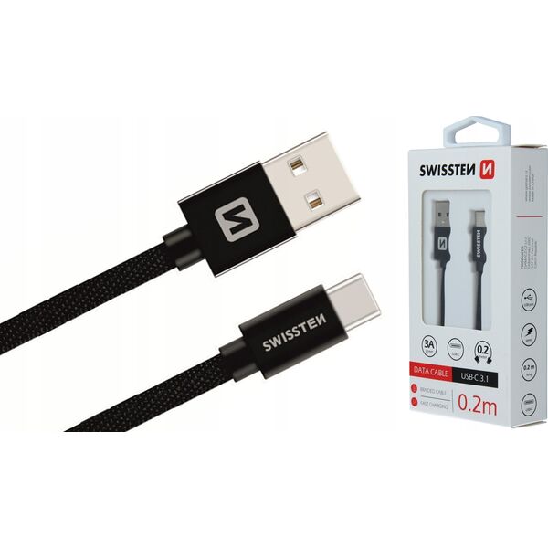 Kabel USB Swissten Swissten 71521101 kabel USB 0,2 m USB A USB C Czarny