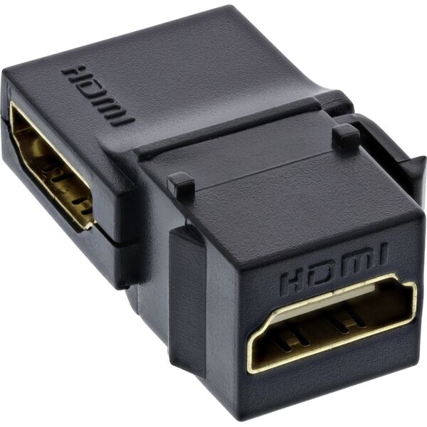 Adapter AV InLine InLine® HDMI Keystone Snap-In module, 4K/60Hz, HDMI AF/AF angled black