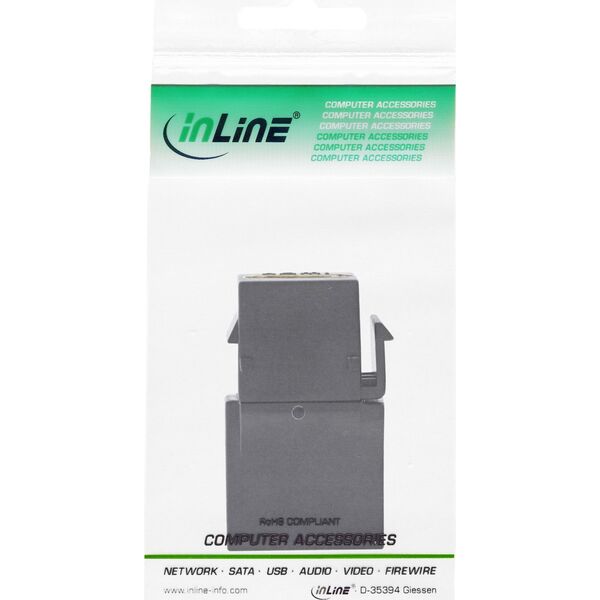 Adapter AV InLine InLine® HDMI Keystone Snap-In module, 4K/60Hz, HDMI AF/AF angled black