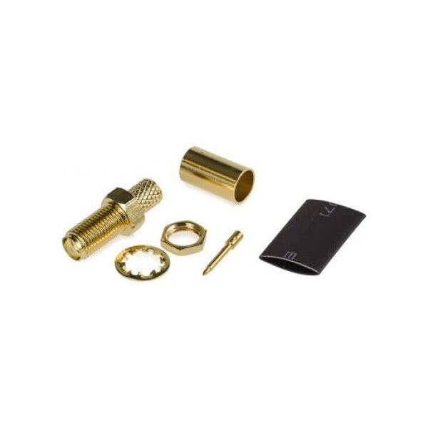 Złącze żeńskie SMA RP (Reverse Pin), zaciskane na przewód H155