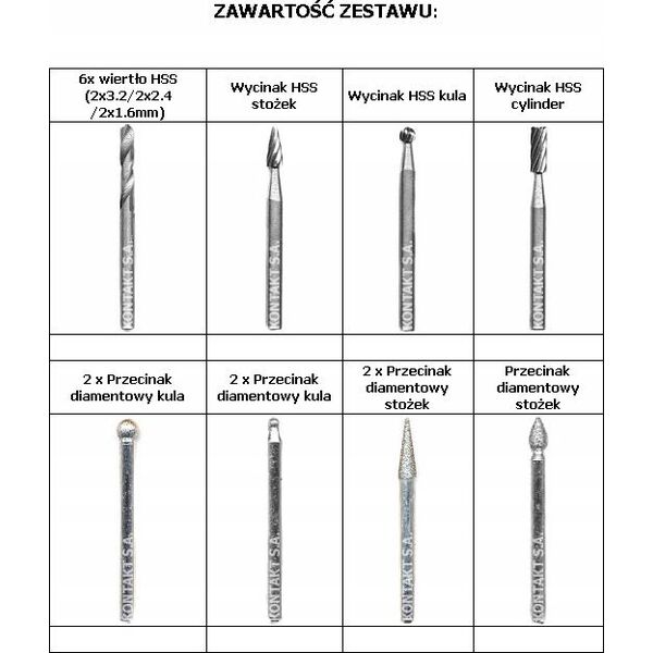 Hikoki Set of 200 engraver bits HiKOKI