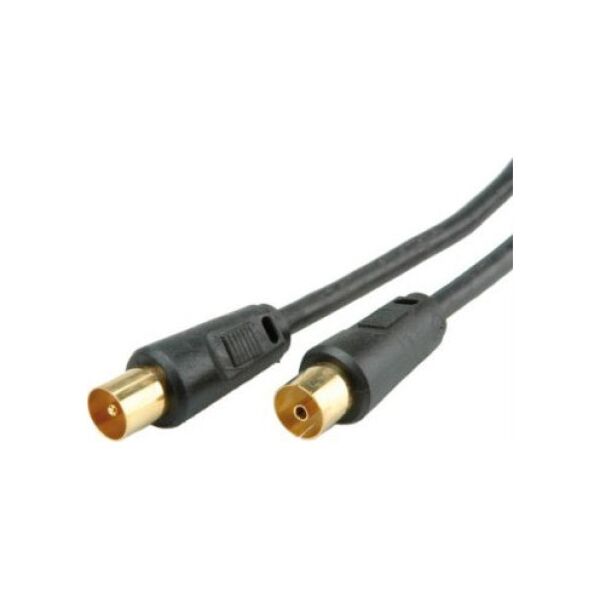 Kabel antenowy TV 100dB M/F, czarny, 2,0 m