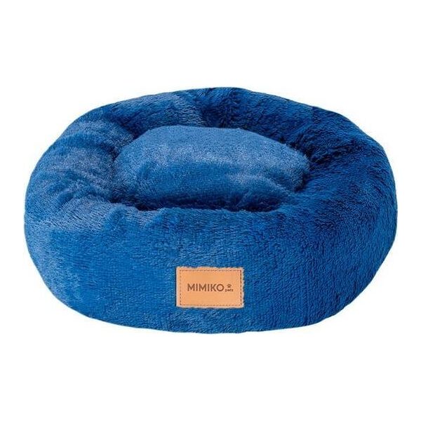 Mimikoko MIMIKO Pets Legowisko Shaggy okrągłe M 45cm chabrowe