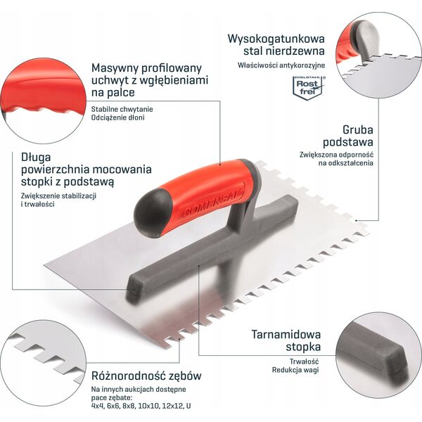 Forte TROWEL WITH ERGONOMIC HANDLE 35 CM FORT