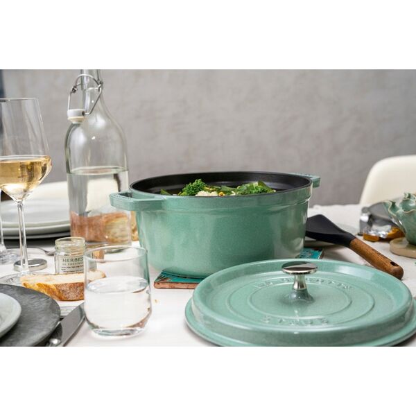 STAUB Garnek żeliwny okrągły Staub - 6.7 ltr, Eukaliptusowy