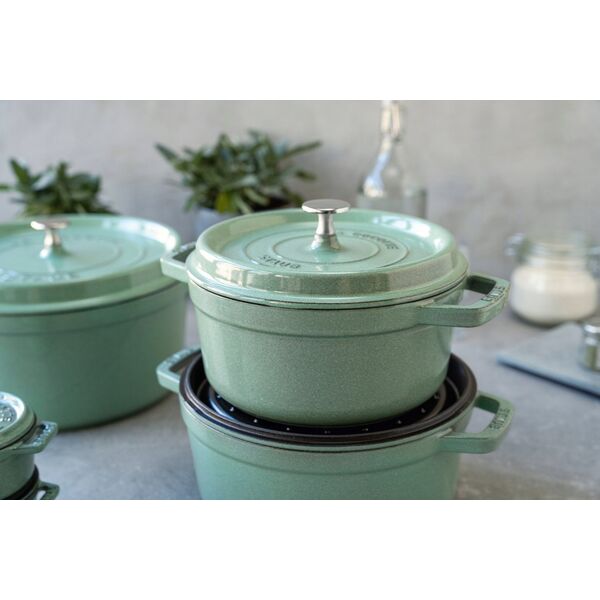 STAUB Garnek żeliwny okrągły Staub - 6.7 ltr, Eukaliptusowy