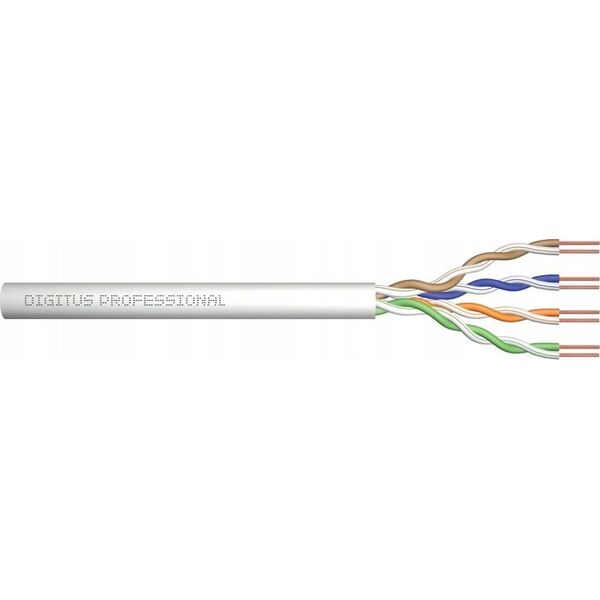 Digitus Kabel instalacyjny DIGITUS kat.5e, U/UTP, Eca, AWG24/1, PVC, 500m, szary, szpula