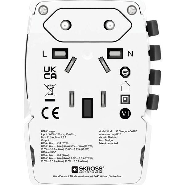 Skross Adapter podróżny World USB Charger AC65PD