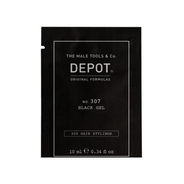 Milk Shake Depot, 300 Hair Stylings No. 307 Black, Botanical Complex, Hair Styling Gel, Temporary Coverage & Volume, Medium Hold, 10 ml For Men