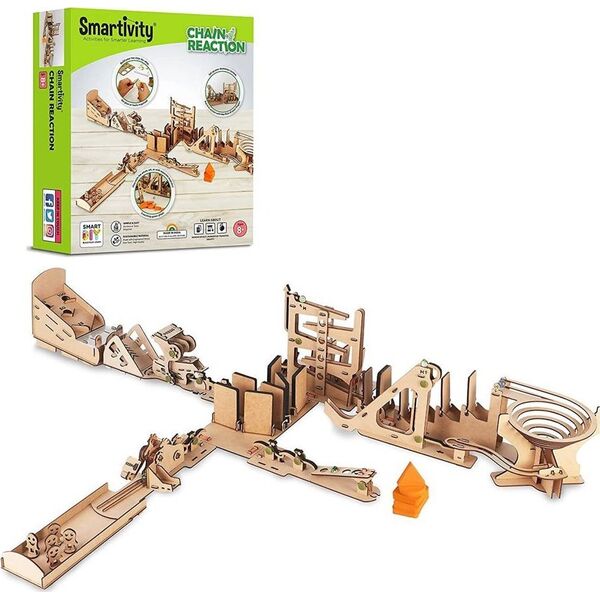 UGEARS Smartivity Drewniane Mechaniczne Puzzle 3D - Reakcje Łańcuchowe