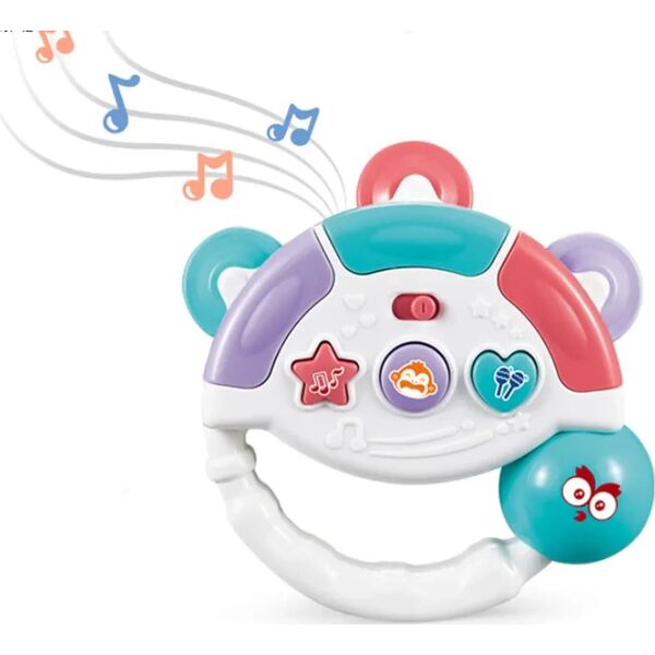 Fisher Price Grzechotka Interaktywna Tamburyn Dźwięki Kształty Muzyczna Zabawka Kolorowa