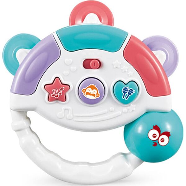 Fisher Price Grzechotka Interaktywna Tamburyn Dźwięki Kształty Muzyczna Zabawka Kolorowa