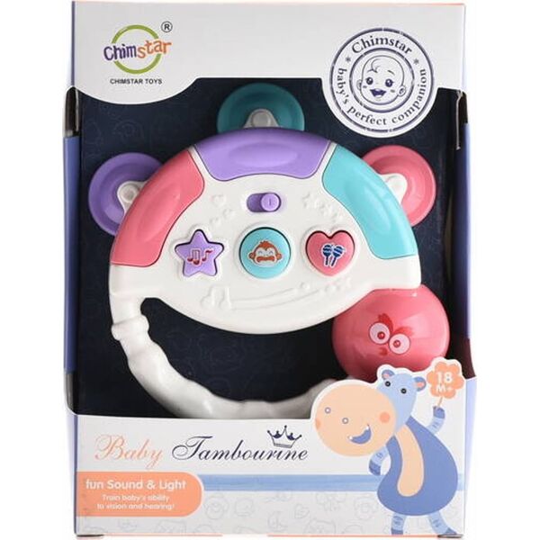 Fisher Price Grzechotka Interaktywna Tamburyn Dźwięki Kształty Muzyczna Zabawka Kolorowa