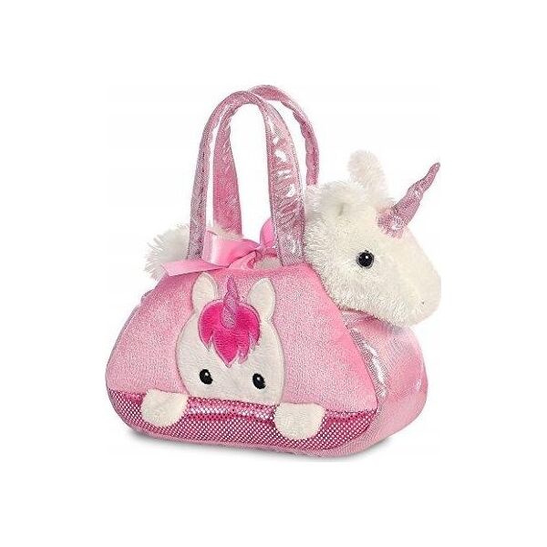 Wisdom Publications,U.S. AURORA Fancy Pals plush toy unicorn in a bag, 20 cm