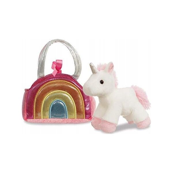 Wisdom Publications,U.S. AURORA Fancy Pals Plush Unicorn in a pink bag, 17 cm