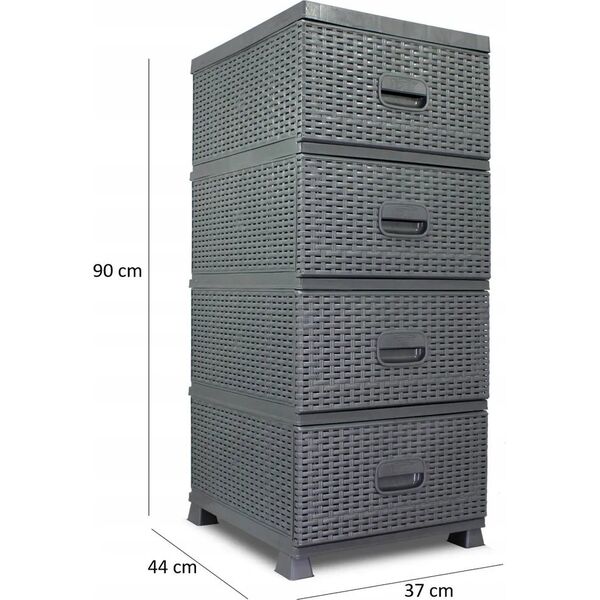 Triton Komoda RATTAN 38x45x90 szara