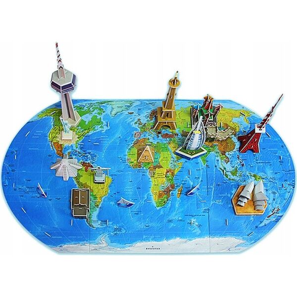 Jokomisiada Puzzle 3D Przestrzenne Ziemia mapa świata ZA1581