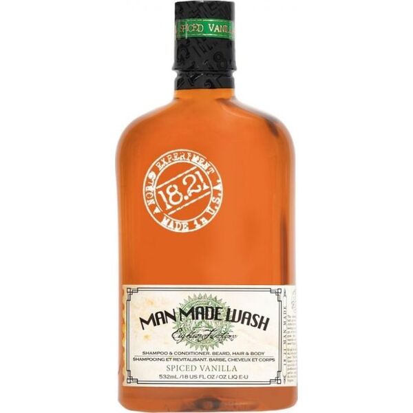 Baylis & Harding 18.21 Man Made Wash Spiced Vanilla daugiafunkcė priemonė vyrams 3in1: šampūnas, kondicionierius ir kūno prausiklis viename, 530 ml
